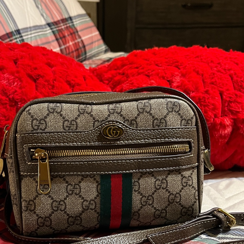 GG Collection Beige and Brown mini Crossbody Bag